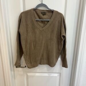 Barefoot Dreams Cozy Chic Ulta Lite V-neck sweater  - Olive Brown